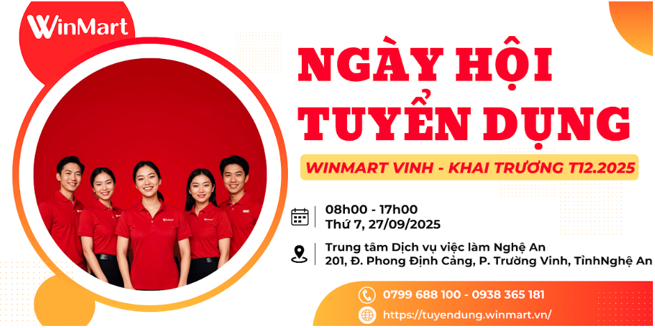 Ngày hội tuyển dụng cho dự án WinMart Vinh tại Công ty CP TM DV Tổng Hợp Wincommerce